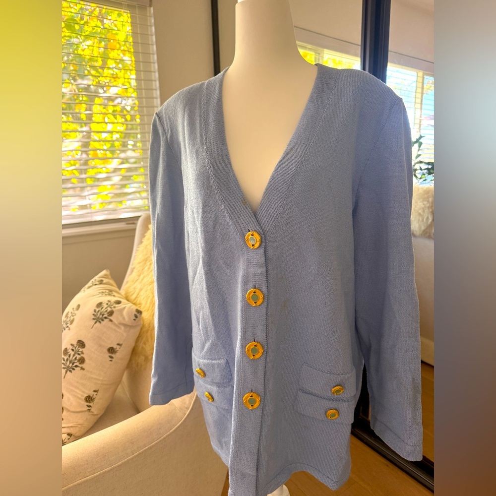 Vintage Toula knit Sweater Cardigan Jewelry buttons